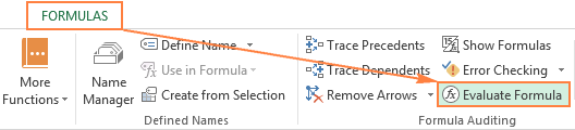 Sửa lỗi một công thức trong Excel bằng cách sử dụng Evaluate Formula feature