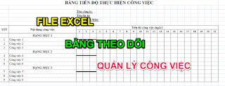 Một số bảng theo dõi, quản lý công việc bằng excel