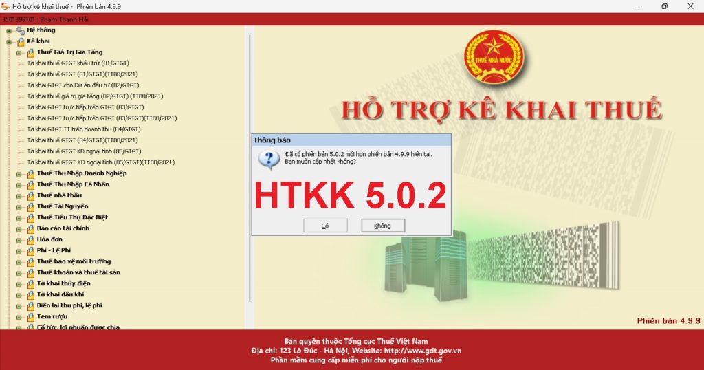 Download HTKK 5.0.2 ngày 11/03/2023