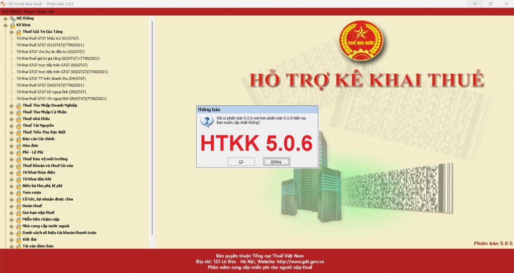 Download HTKK 5.0.6 ngày 5/5/2023